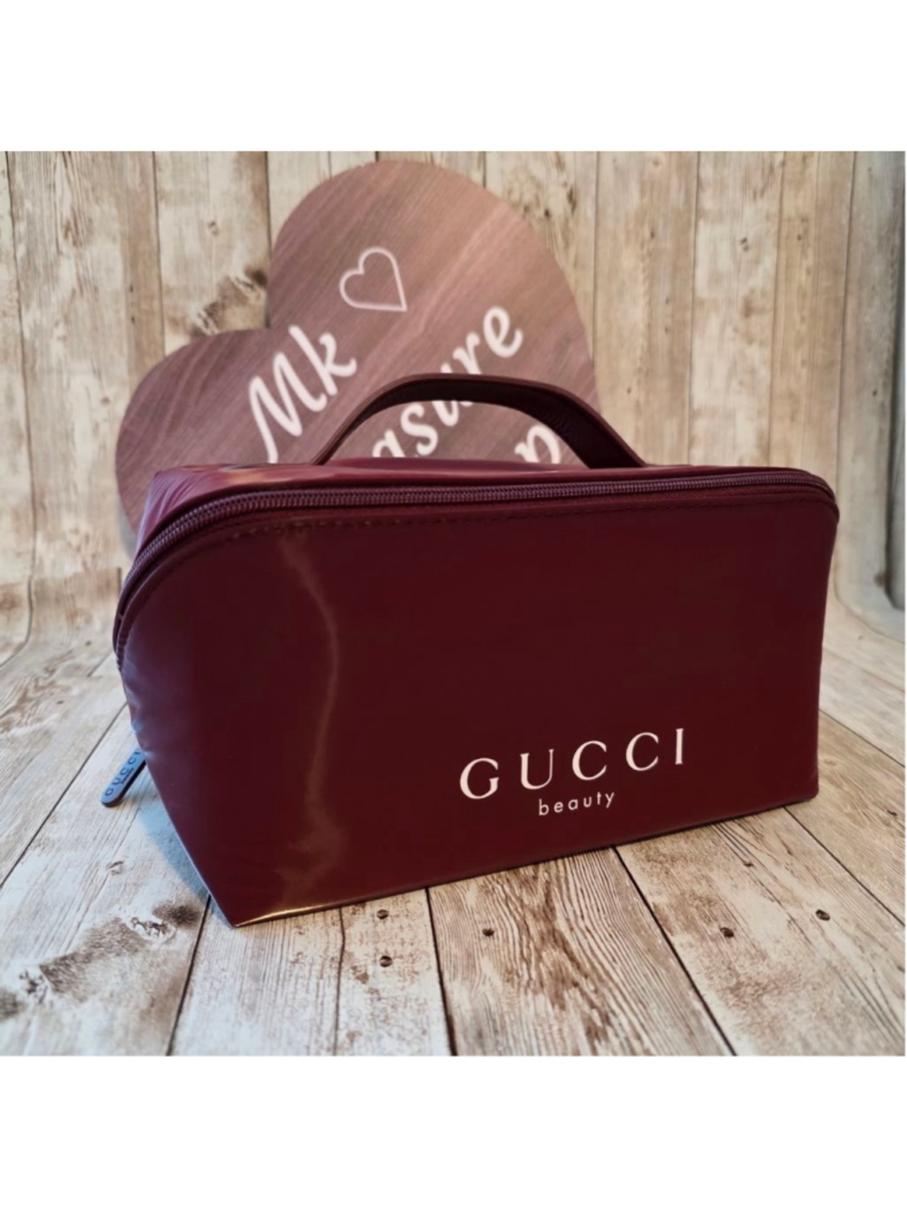 Gucci Burgundy Beauty Cosmetic Bag NWOT